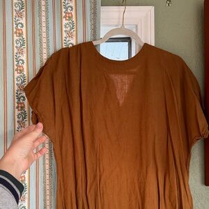 Brown Short Sleeve Dress